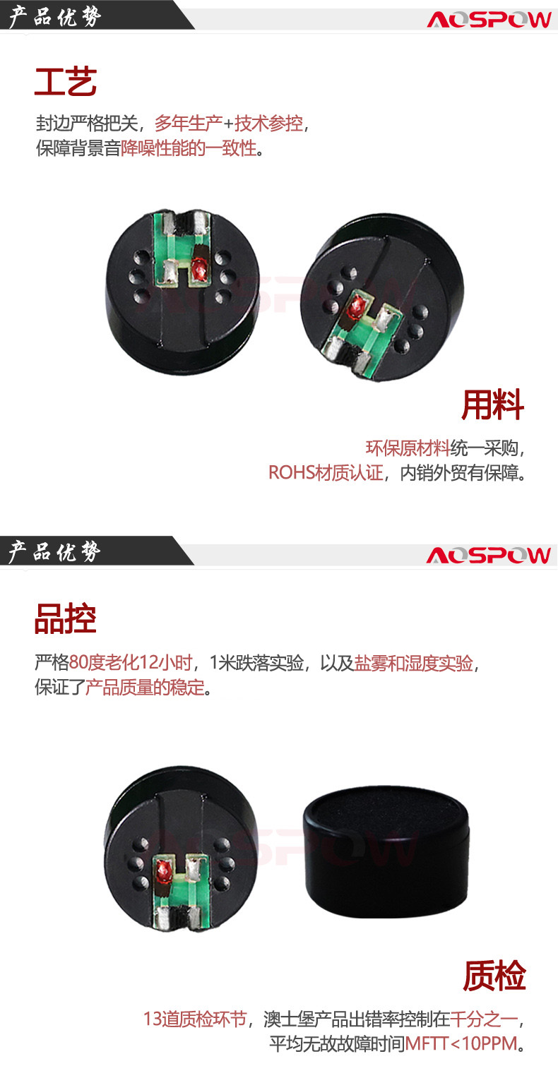 動圈咪芯產品優勢