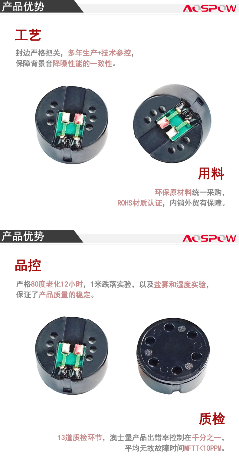 19mm動(dòng)圈麥咪芯產(chǎn)品優(yōu)勢(shì)